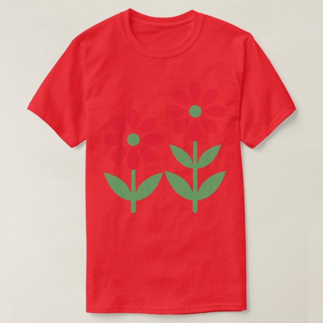 Cute Colourful Flowers T-Shirt (Design Front)