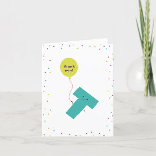 Cute Colourful Folded Thank You Card