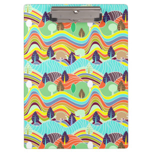Cute colourful forest patterns adult cloth face ma clipboard