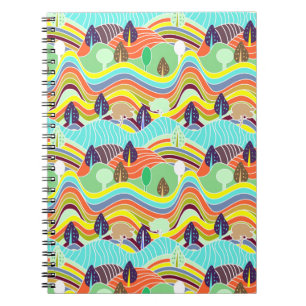Cute colourful forest patterns adult cloth face ma notebook