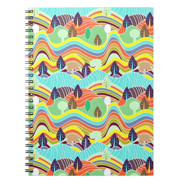 Cute colourful forest patterns adult cloth face ma notebook (Front)