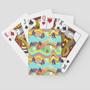 Cute colourful forest patterns car magnet playing cards