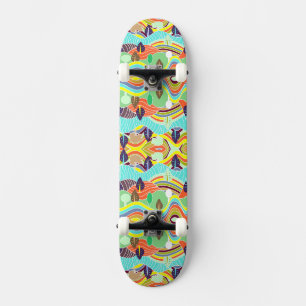 Cute colourful forest patterns car magnet skateboard