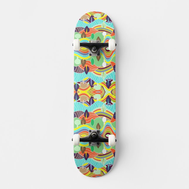 Cute colourful forest patterns car magnet skateboard (Front)