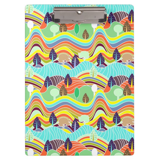 Cute colourful forest patterns clipboard (Front)