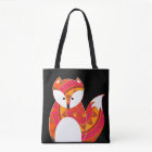 Cute Colourful Fox All Over Print Tote