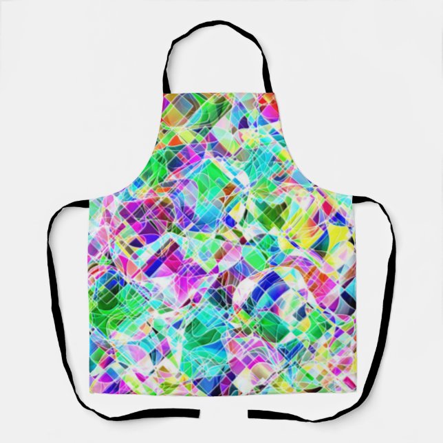 Cute colourful fragments design apron (Front)