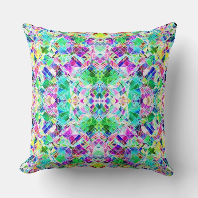 Cute colourful fragments design cushion (Front)