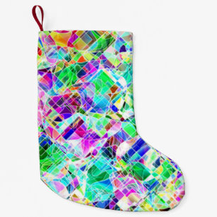 Cute colourful fragments design small christmas stocking