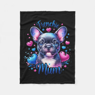 Cute Colourful Frenchie Mum French Bulldog Dog Mum Fleece Blanket