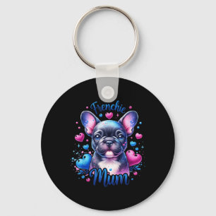 Cute Colourful Frenchie Mum French Bulldog Dog Mum Key Ring