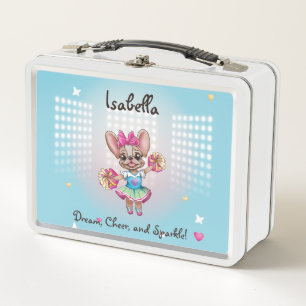 Cute Colourful Frenchie Pawsitive School Spirit Metal Lunch Box