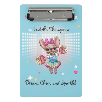 Cute Colourful Frenchie Pawsitive School Spirit Mini Clipboard
