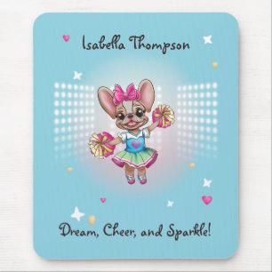 Cute Colourful Frenchie Pawsitive School Spirit Mouse Pad