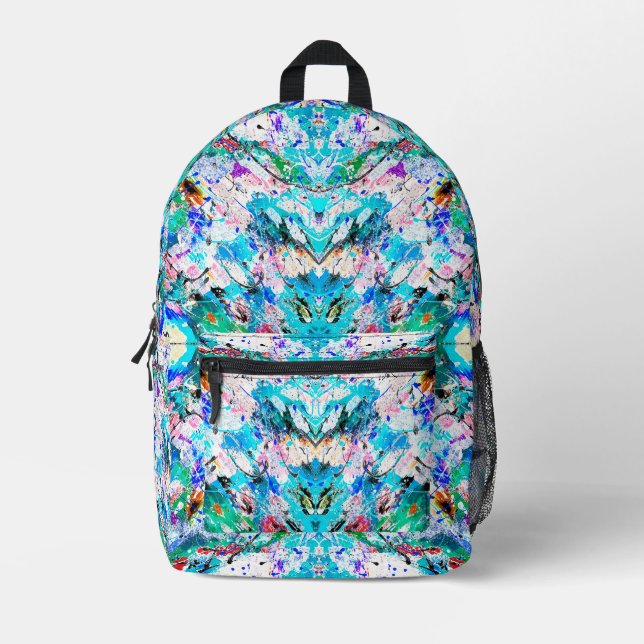 Cute colourful fresque painting design printed backpack (Front)