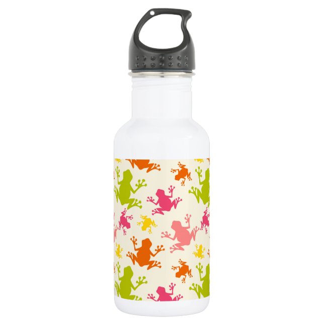 Cute Colourful Frogs Pattern 532 Ml Water Bottle (Front)