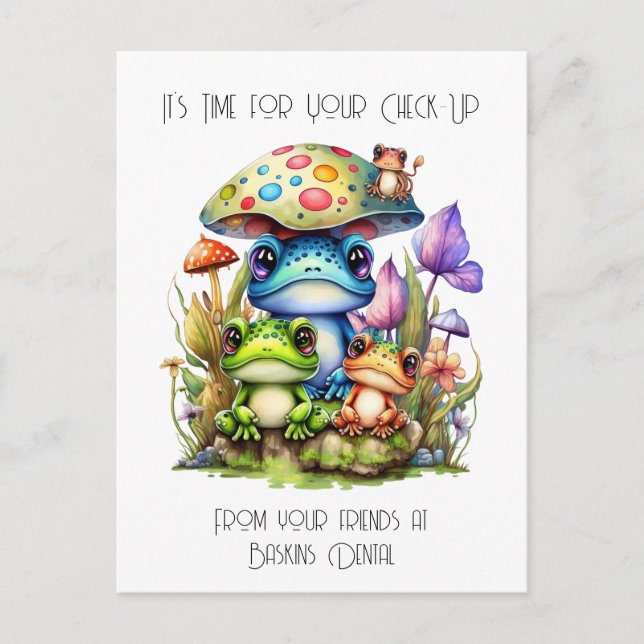 Cute Colourful Frogs Reminder Cards (Front)