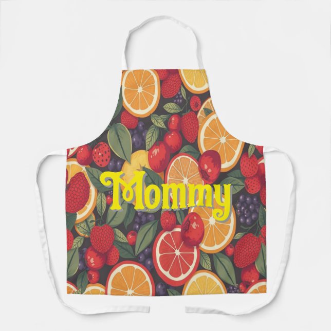 Cute Colourful Fruit Pattern – Fun Summer Design  Apron (Front)