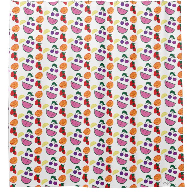 Cute Colourful Fruit Summer Pattern Shower Curtain (Front)