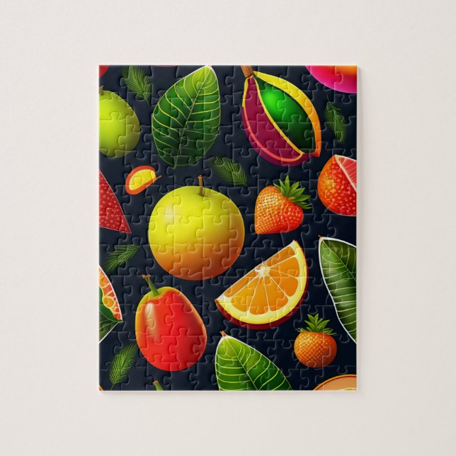 Cute Colourful Fruits Pattern Jigsaw Puzzle (Vertical)