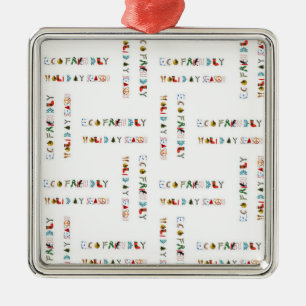 Cute Colourful Fun Eco Friendly Holiday Season Metal Ornament