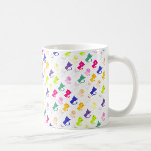 Cute colourful funny cats pattern coffee mug