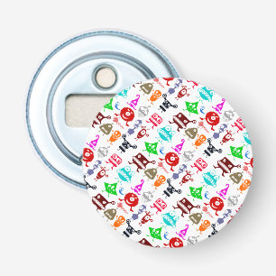 Cute colourful funny monsters patterns bottle opener