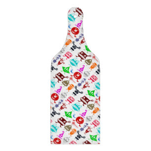 Cute colourful funny monsters patterns cutting board