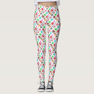 Cute colourful funny monsters patterns High-Top sn Leggings