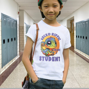 Cute Colourful Gecko School Year Name Gecko-riffic T-Shirt