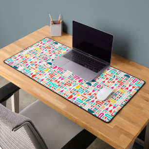 Cute colourful geometric forms patterns votive can desk mat