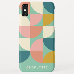 Cute Colourful Geometric Pattern Teal Personalised iPhone XS Max Case