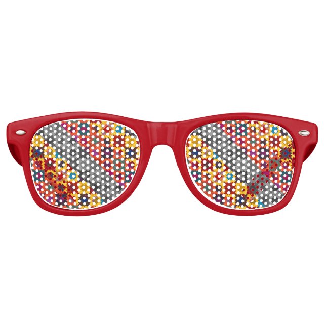 Cute colourful geometric patterns retro sunglasses (Front)