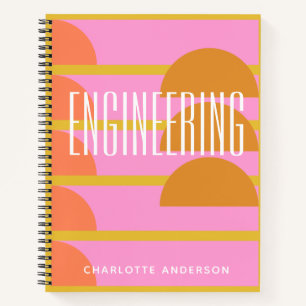 Cute Colourful Geometric Personalised Graph Subjec Notebook