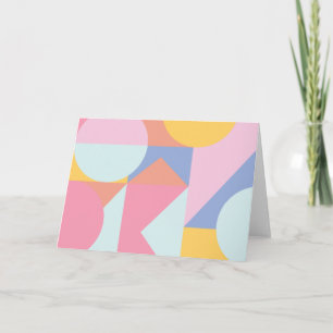 Cute Colourful Geometric Shapes Collage Artwork Card