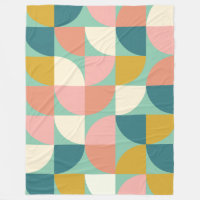 Cute Colourful Geometric Shapes Pattern in Teal