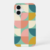 Cute Colourful Geometric Shapes Pattern in Teal