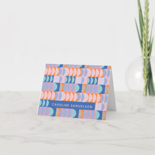 Cute Colourful Geometric Shapes Personalised Note Card