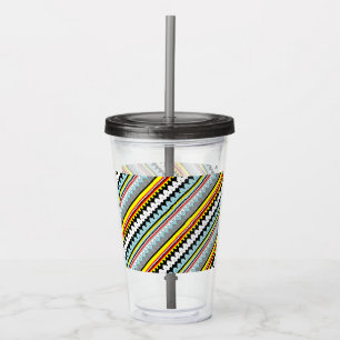 Cute colourful geometric stripes pattern Case-Mate Acrylic Tumbler