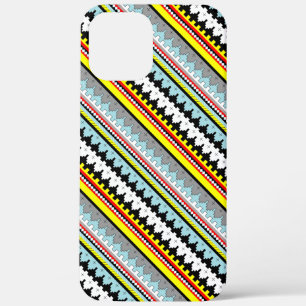 Cute colourful geometric stripes pattern iPhone 12 pro max case