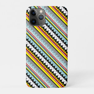 Cute colourful geometric stripes pattern iPhone 11 pro case