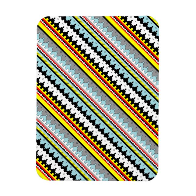 Cute colourful geometric stripes pattern Case-Mate Magnet (Vertical)