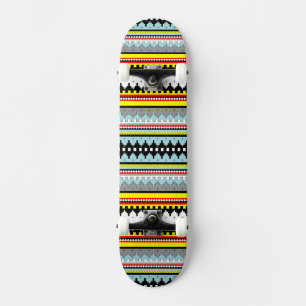 Cute colourful geometric stripes pattern Case-Mate Skateboard