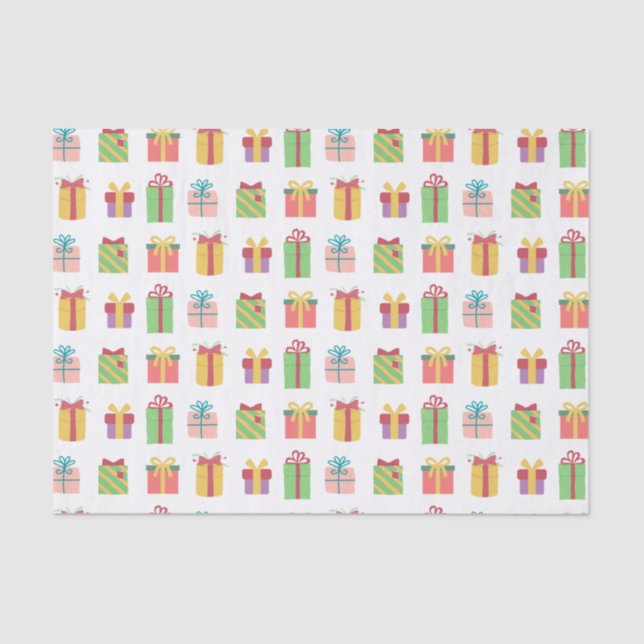 Cute Colourful Gift Boxes Pattern Tissue Paper (Front)