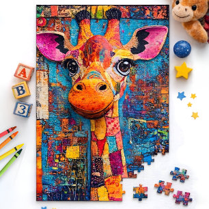Cute Colourful Giraffe Jigsaw Puzzle