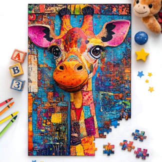 Cute Colourful Giraffe Jigsaw Puzzle
