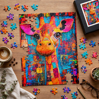 Cute Colourful Giraffe Jigsaw Puzzle
