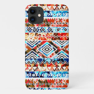 Cute colourful girly aztec patterns iPhone 11 case