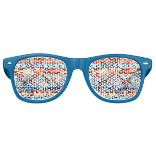 Cute colourful girly aztec patterns retro sunglasses