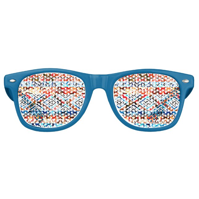Cute colourful girly aztec patterns retro sunglasses (Front)